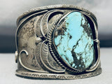 Mens Museum Vintage Native American Navajo Blue Diamond Turquoise Sterling Silver Bracelet-Nativo Arts
