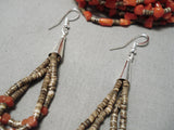 Native American Important Jose Coriz Santo Domingo Coral Sterling Silver Necklace-Nativo Arts