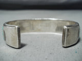 Native American Sensational Vintage Zuni Blue Gem Turquoise Sterling Silver Bracelet Old-Nativo Arts