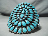 Biggest Best Vintage Native American Navajo Carico Lake Turquoise Sterling Silver Bracelet-Nativo Arts