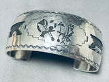 Extremely Unique Vintage Native American Navajo Geomtric Sterling Silver Bracelet-Nativo Arts
