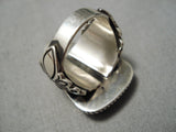 Important Vintage Native American Navajo Damale Turquoise Sterling Silver Ring-Nativo Arts