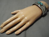 Very Rare!! Vintage Native American Navajo Damale Turquoise Sterling Silver Bracelet Old-Nativo Arts
