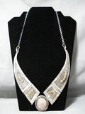 Stunning Vintage Native American Navajo Rhodolyte 12k Gold Sterling Silver Necklace-Nativo Arts