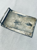 One Of The Best Native American Hopi Artist Vintage Sterling Silver Buckle-Nativo Arts