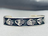 Tony Honanie Expert Vintage Native American Hopi Sterling Silver Bracelet Cuff-Nativo Arts