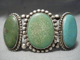 Opulent Vintage Native American Navajo Cerrillos Turquoise Sterling Silver Bracelet Old-Nativo Arts