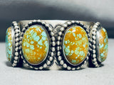 Heavy Chunky Native American #8 Turquoise Sterling Silver Bracelet-Nativo Arts
