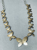 Very Rare Livingston Family Vintage Native American Navajo Gold Sterling Silver Necklace-Nativo Arts