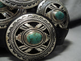 Best Vintage Native American Navajo Green Turquoise Sterling Silver Concho Belt Old-Nativo Arts