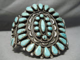 One Of The Best Vintage Native American Navajo Caerico Lake Turquoise Sterling Silver Bracelet-Nativo Arts