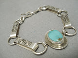 Native American Authentic Vintage Santo Domingo Anthony Lovato Sterling Silver Bracelet-Nativo Arts