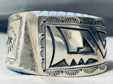 One Of The Best Vintage Native American Navajo Side Opal Sterling Silver Bracelet-Nativo Arts