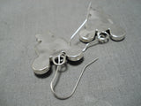 Cute Zuni Native American Mickey Mouse Sterling Silver Native American Earrings-Nativo Arts