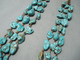 Heavy 303 Grams Chunky Turquoise Nuggets Vintage Native American Navajo Necklace Old-Nativo Arts