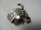 Native American Huge Very Detailed San Felipe Sterling Silver Scorpion Ring-Nativo Arts
