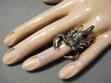 Native American Huge Very Detailed San Felipe Sterling Silver Scorpion Ring-Nativo Arts