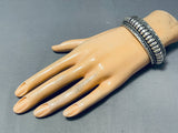 Important Native American Navajo Guild Vintage Sterling Silver Basket Bracelet-Nativo Arts