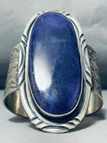 175 Gram One Of Best Vintage Native American Navajo Lapis Sterling Silver Bracelet-Nativo Arts
