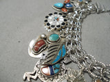 Detailed Intricate!! Vintage Native American Navajo Turquoise Sterling Silver Bracelet-Nativo Arts