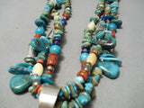 Native American Important Santo Domingo Dan Coriz Turquoise Coral Sterling Silver Necklace-Nativo Arts