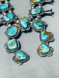 Gasp! Quality Vintage Native American Navajo Turquoise Sterling Silver Squash Blossom Necklace-Nativo Arts