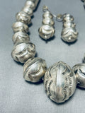 One Of The Most Unique Vintage Native American Navajo Tubule Sterling Silver Necklace Set-Nativo Arts