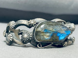 Best Vintage Native American Navajo Labradorite Sterling Silver Thorn Bracelet-Nativo Arts