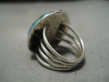 Museum Quality Vintage Native American Navajo Sterling Silver Turquoise Lapis Ring Old-Nativo Arts