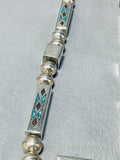 The Best Vintage Native American Navajo Square Bead Sterling Silver Long Necklace-Nativo Arts