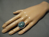 Important Calvin Martinez Carico Lake Turquoise Sterling Silver Native American Navajo Ring-Nativo Arts