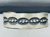The Deepest Stamp Vintage Native American Navajo Heavy Sterling Silver Bracelet-Nativo Arts