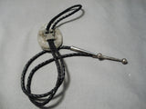 Important Vintage Native American Hopi Frank Laheleon Sterling Silver Mudhead Bolo Tie-Nativo Arts