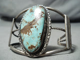 Huge Vintage Native American Navajo #8 Turquoise Sterling Silver Bracelet Old-Nativo Arts