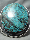 Mind Blowing Huge Vintage Native American Navajo Spider Turquoise Sterling Silver Bracelet-Nativo Arts