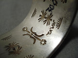 Native American Important Vintage Santo Domingo Jimmy Calabaza Turquoise Silver Bracelet-Nativo Arts