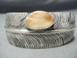 Exceptional Native American Navajo Spiny Oyster Shell Sterling Silver Feather Bracelet-Nativo Arts