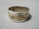 Fantastic Vintage Navajo Sterling Silver & 14k Gold Ring Old Native American-Nativo Arts