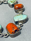 Amazing Vintage Native American Navajo Royston Turquoise Sterling Silver Link Bracelet-Nativo Arts