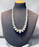 Completely Hand Tooled Vintage Native American Navajo Sterling Silver Necklace-Nativo Arts