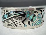 One Of The Most Intrciate Vintage Native American Navajo Opal Turquoise Sterling Silver Bracelet-Nativo Arts