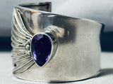 Artisitc Vintage Native American Navajo Amethyst Sterling Silver Bracelet-Nativo Arts