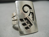 Magnificent Vintage Hopi Native American Geomtric Wave Sterling Silver Ring-Nativo Arts