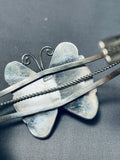 Green Turquoise Butterfly Vintage Native American Navajo Sterling Silver Bracelet-Nativo Arts