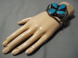 Quality Vintage Native American Navajo Red Mountain Turquoise Sterling Silver Bracelet Old-Nativo Arts