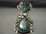 Magnificent Vintage Native American Navajo Red Mountain Turquoise Stering Silver Ring-Nativo Arts