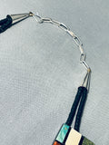 Native American One Of The Most Detailed Santo Domingo Turquoise Sterling Silver Necklace-Nativo Arts