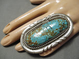 One Of Best Ever Vintage Zuni #8 Turquoise Sterling Silver Native American Ring-Nativo Arts