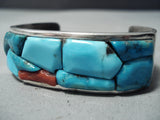 Native American One Of The Best Inlay Turquoise Sterling Silver Bracelet For Small Wrist!-Nativo Arts