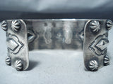 Expert Hand Tooled Vintage Native American Navajo Royston Turquoise Sterling Silver Bracelet-Nativo Arts